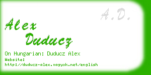 alex duducz business card